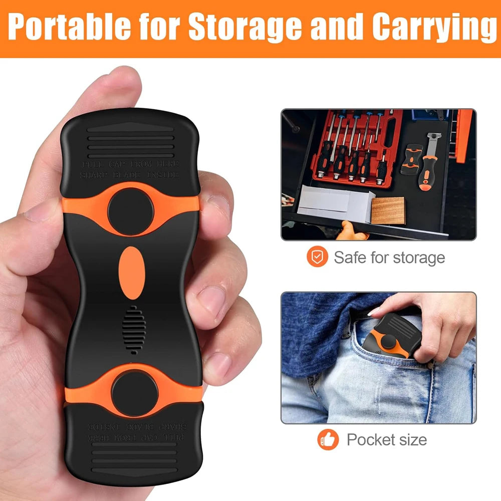 Plastic & Metal Razor Blade Scraper, Window Glass Cleaner, Vinyl Film & Adhesive Remover Tool for Car Home Clean Scraper tool
