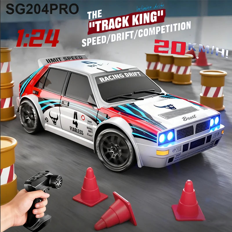 New RC Raceway Drift Car SG204 PRO 1:24 20KM/H 4WD High speed Racing With LED Car Monster Truck for Kids Boy Festival Toys Gifts
