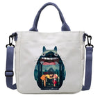 Cartoon Totoro Canvas Women Bag Boys Girl Simple Light Handbag Tote Bags Cute Cartoon Anime Crossbody Shoulder Packet Gift