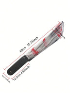 48.5cm/19.09in Plastics Fake Blood Knife Party Supplies Weapon Props Model Halloween Cosplay Funny Gift Collectible Outdoor Toys