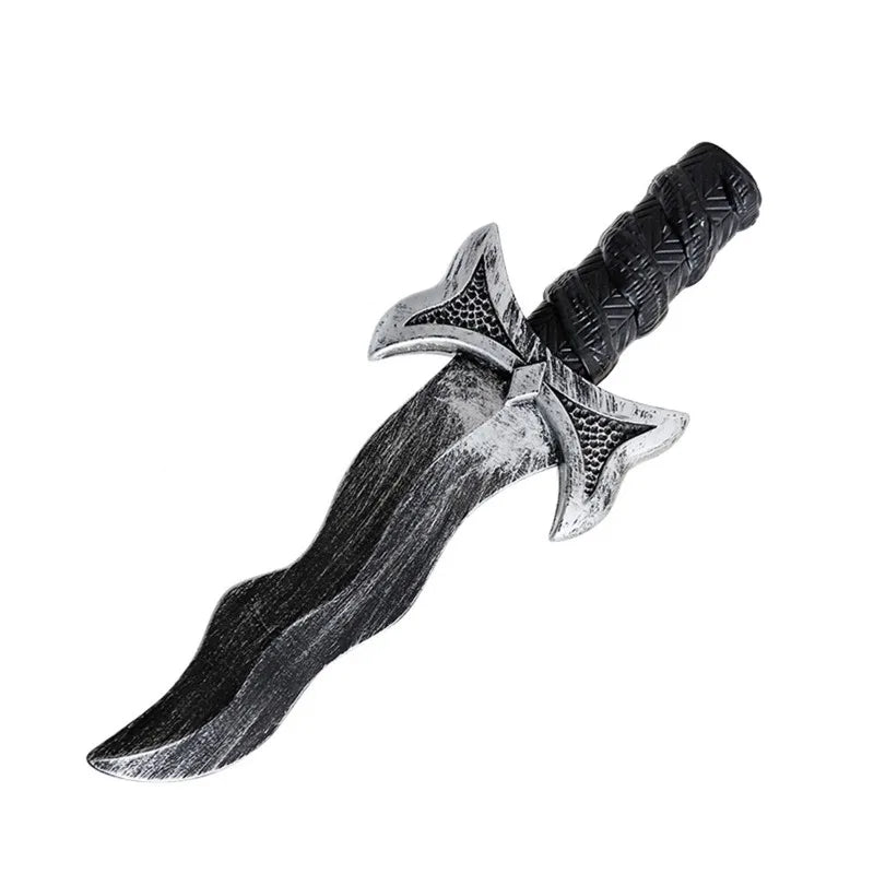 48.5cm/19.09in Plastics Fake Blood Knife Party Supplies Weapon Props Model Halloween Cosplay Funny Gift Collectible Outdoor Toys