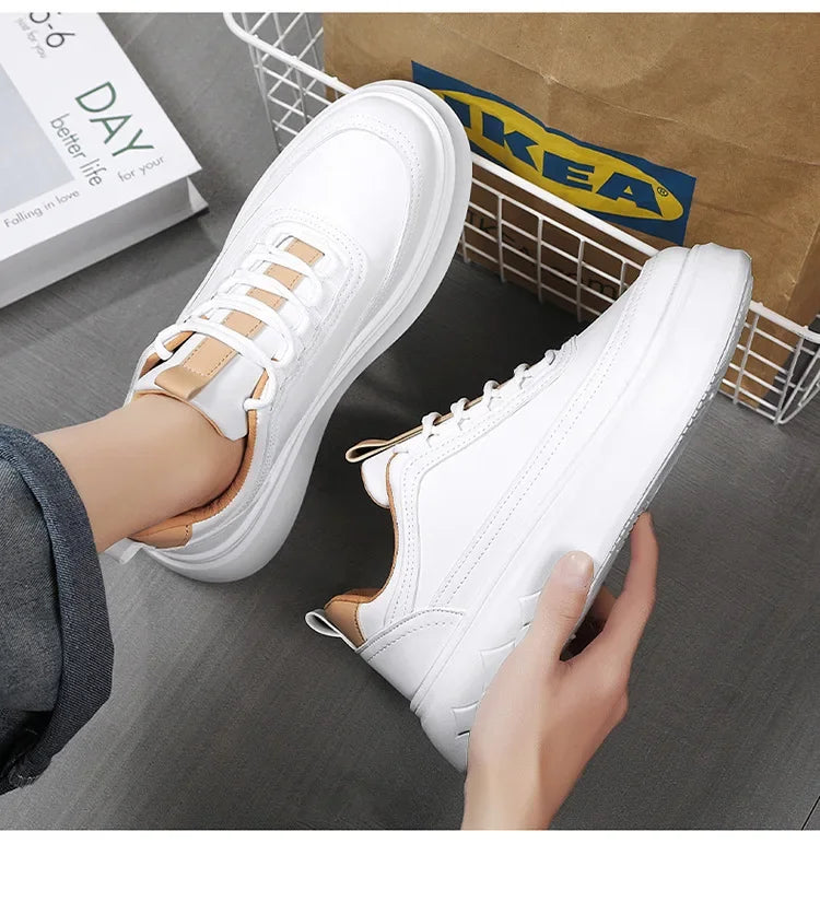 Summer Increase Height Men Shoes The New Breathable  Thick Sole Sneakers Casual  High Quality White Shoes