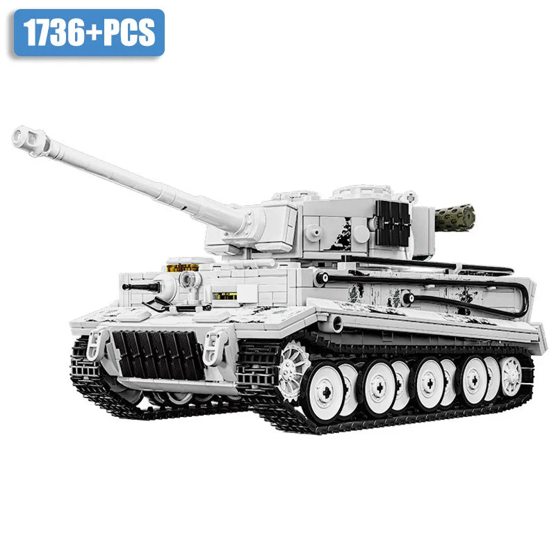 WW2 Military 1/28 Scale Franz Staudegger Tiger Heavy Tank Building Blocks Set War World 2 Tiger Tanks Model Toys For Boys Gifts