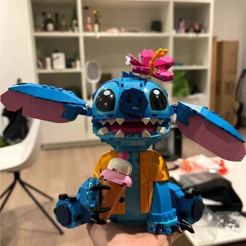 New Stitch Angel CP Building Blocks 2025 - Large Piece Cartoon Toys with Moving Ears Kids Assembly Gift for Boys Girls Birthday