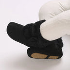 0-18M baby shoes Girls winter plush comfort snow boots cute bow cotton shoes baby soft soled non-slip toddler shoes