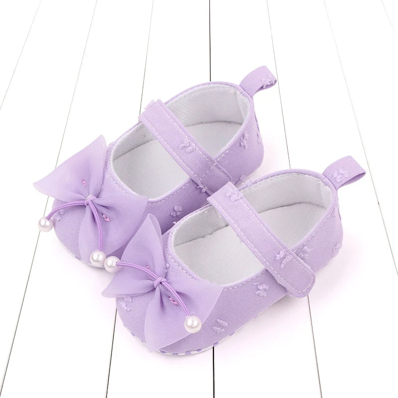 Baby Step Front Shoes Spring and Autumn New Style Girls' Baby Shoes with Korean-style Bowknots and Anti-slip Soft Soles BY2235