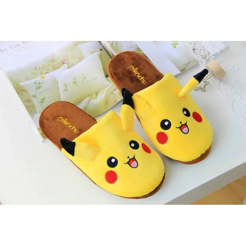 Pikachus Slippers Women Soft Home Cotton Slipper Winter Indoor Light Comfort Floor Shoes Cartoon Women Shoes