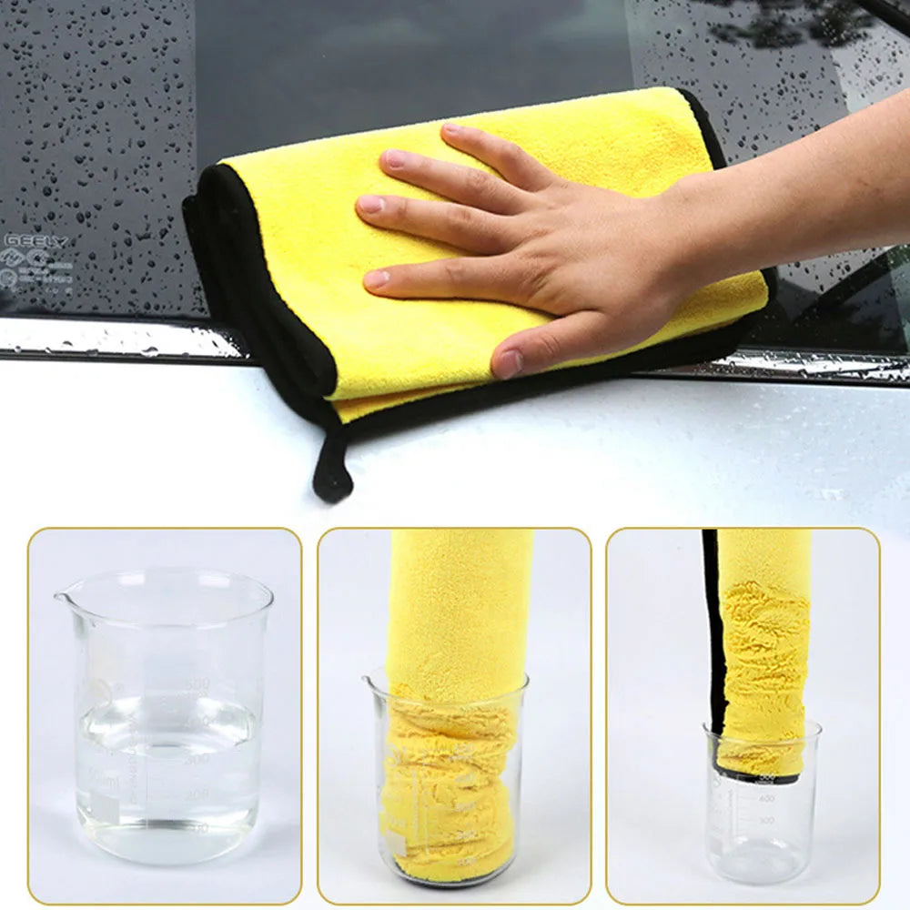 Car Wash Towel 2/3pcs Microfiber Super Absorbency Car Cleaning Cloth Drying Double-Sided Auto Towels Car Care Detailing