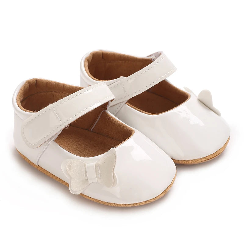 0-12 Months Baby Shoes PU Leather Shallow Mouth Single Shoe Bow Baby Walking Shoes Princess Shoes Baby Shoes