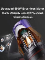 550W Cordless Vacuum Cleaner 45000Pa,Stick Vacuum with Touch Display,Removable Battery,Handheld Dust Cleaners For Home Clean