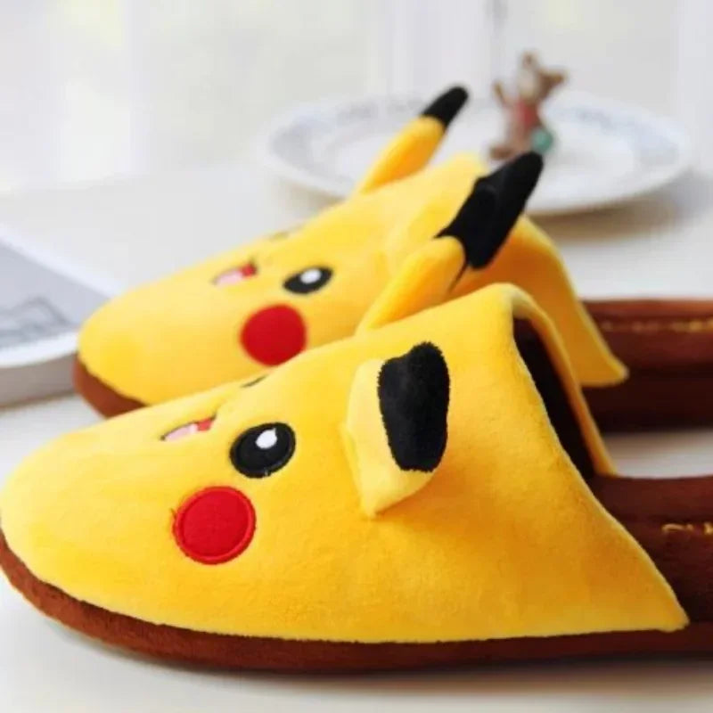 Pikachus Slippers Women Soft Home Cotton Slipper Winter Indoor Light Comfort Floor Shoes Cartoon Women Shoes