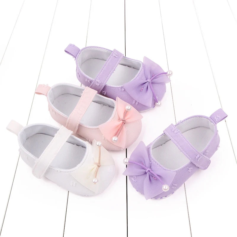 Baby Step Front Shoes Spring and Autumn New Style Girls' Baby Shoes with Korean-style Bowknots and Anti-slip Soft Soles BY2235