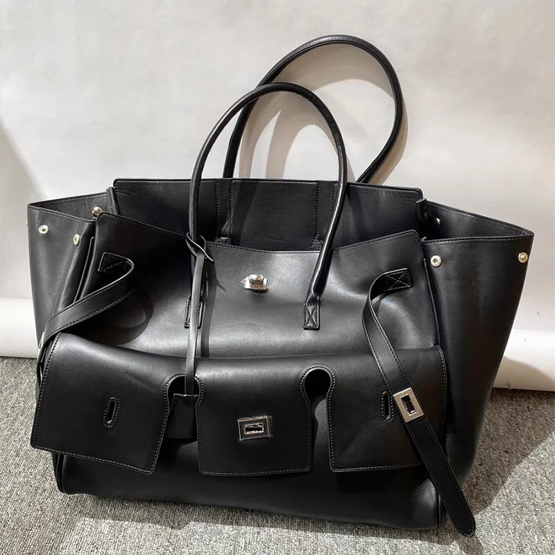 Brand Tote Bag Rodeo Lock Design Women Bag High-quality Soft Pu Leather Handbag Large-capacity Storage Bag Commuter Shoulder Bag
