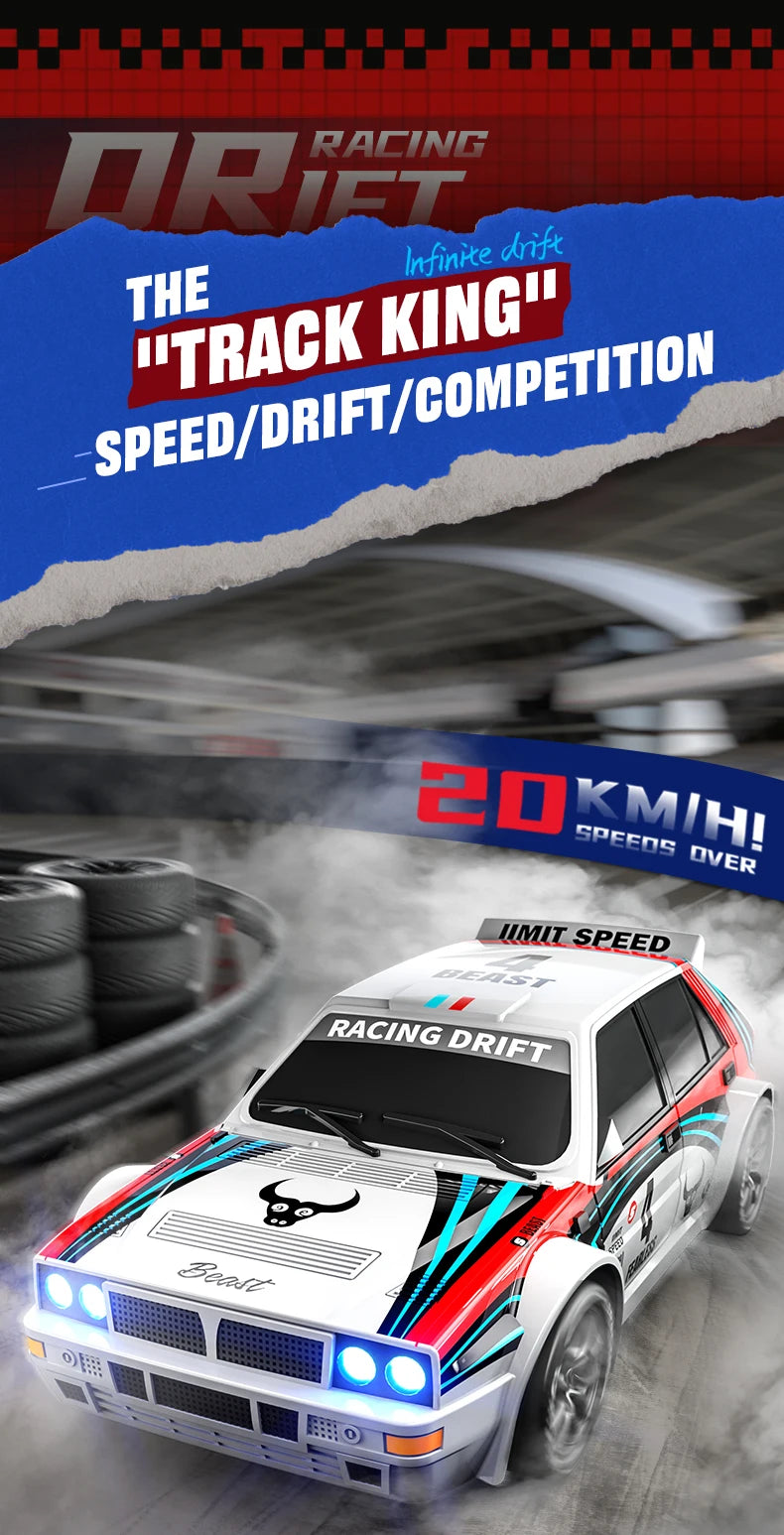 New RC Raceway Drift Car SG204 PRO 1:24 20KM/H 4WD High speed Racing With LED Car Monster Truck for Kids Boy Festival Toys Gifts