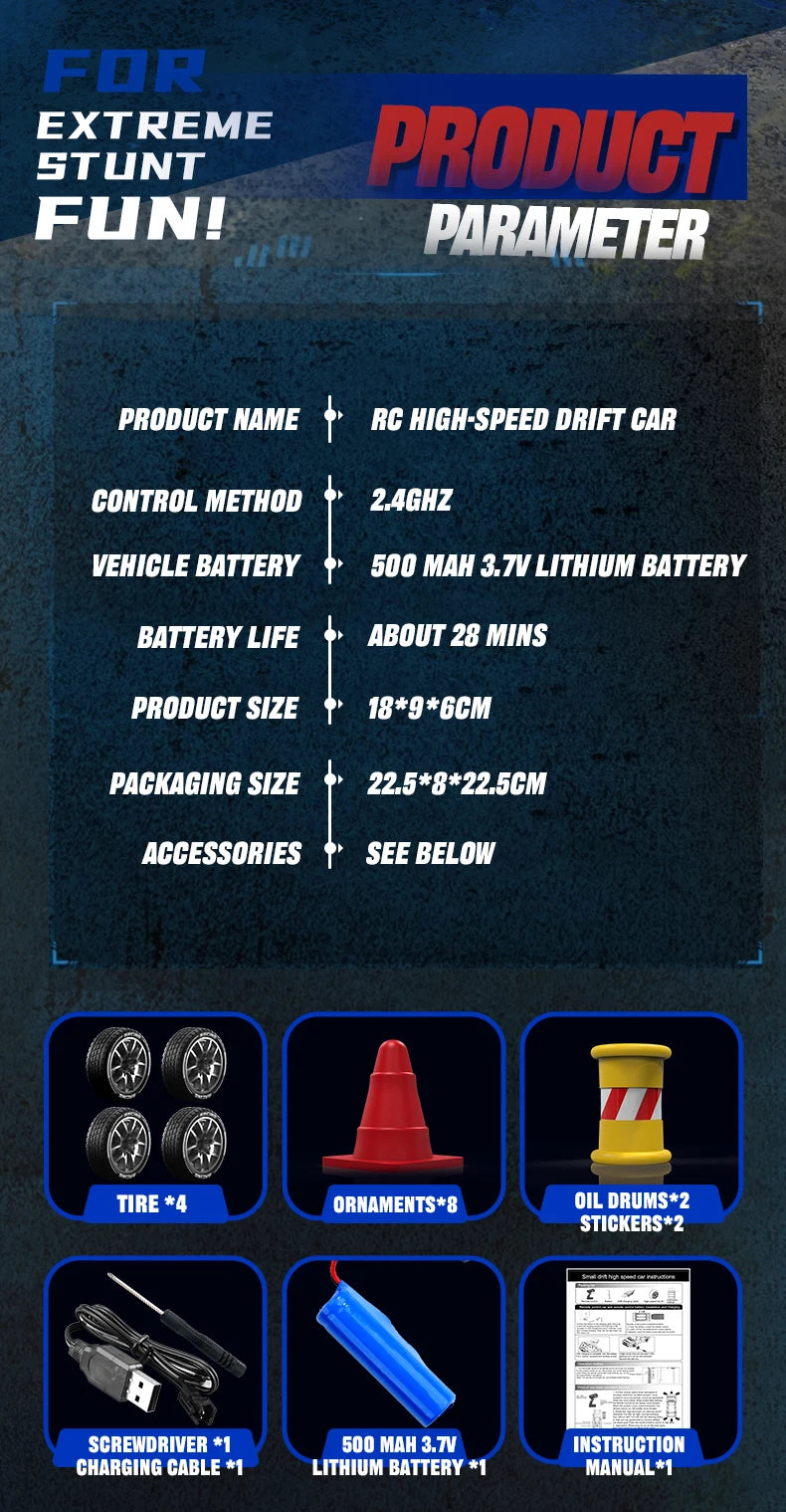 New RC Raceway Drift Car SG204 PRO 1:24 20KM/H 4WD High speed Racing With LED Car Monster Truck for Kids Boy Festival Toys Gifts