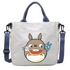 Cartoon Totoro Canvas Women Bag Boys Girl Simple Light Handbag Tote Bags Cute Cartoon Anime Crossbody Shoulder Packet Gift