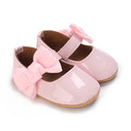 0-1 Year Old Baby Walking Shoes PU Leather Soft Sole Anti Slip Butterfly Bow Newborn Baby Shoes Breathable Anti Slip