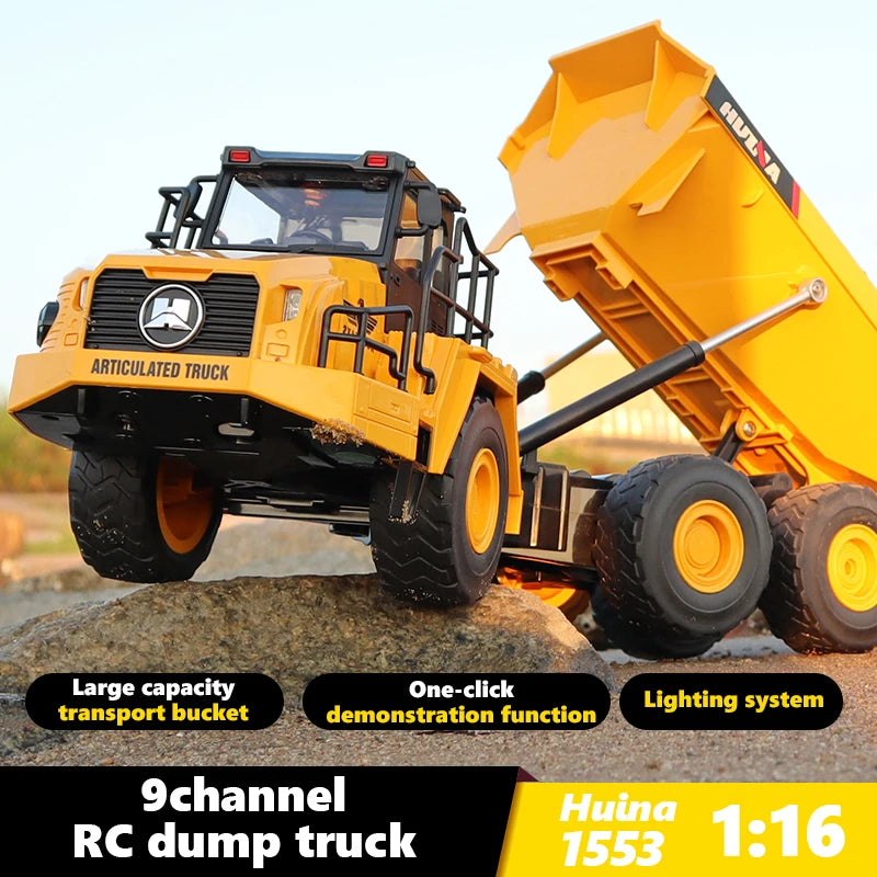 2023 New Rc Car Toys Huina 1553 Rc Truck Cars Remote Control Vehicle Radio Control Machine Toys for Children Toys 6 To 10 Years