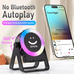 New Cell Phone Holder Stand With Bluetooth 4 IN 1 Wireless Induction Audio Speaker 360° Rotation Stand with LED