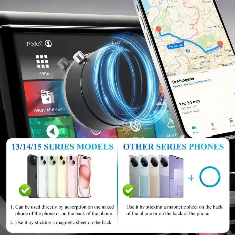 Magnetic Phone Holder Stand, Adjustable & Foldable, Strong Suction Cup, Vacuum Adsorption, Portable Multifunctional Mobile Phone