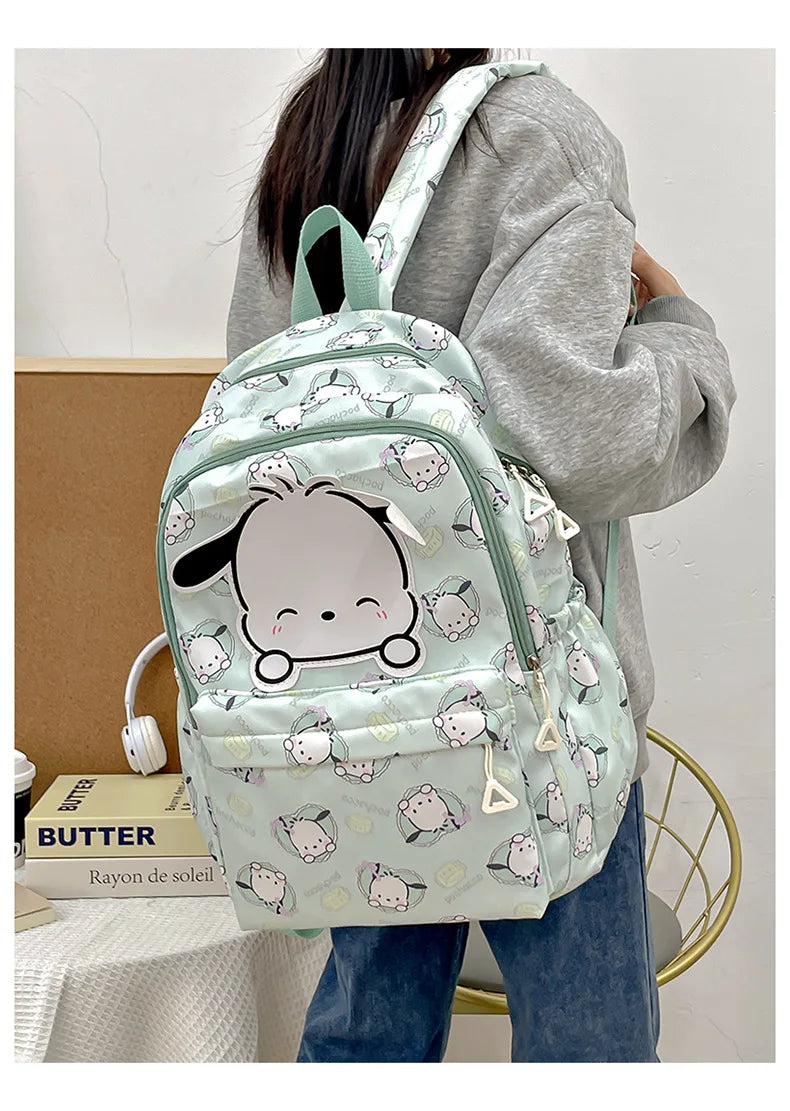 Sanrio Start Of School Season Backpack Anime Kuromi Cinnamoroll Student Bag Large Capacity Women Bag For Children Girls Gift ﻿