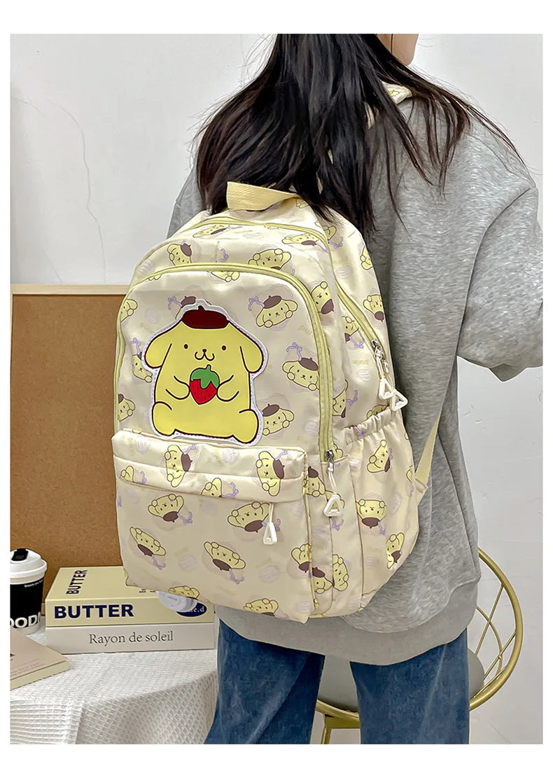 Sanrio Start Of School Season Backpack Anime Kuromi Cinnamoroll Student Bag Large Capacity Women Bag For Children Girls Gift ﻿