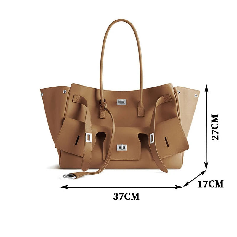 Brand Tote Bag Rodeo Lock Design Women Bag High-quality Soft Pu Leather Handbag Large-capacity Storage Bag Commuter Shoulder Bag
