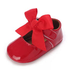 Baby Shoes Bowknot Rubber Sole Anti-slip PU Ballet Slippers Baby Girl Dress Shoes First Walker Toddler Crib Shoes