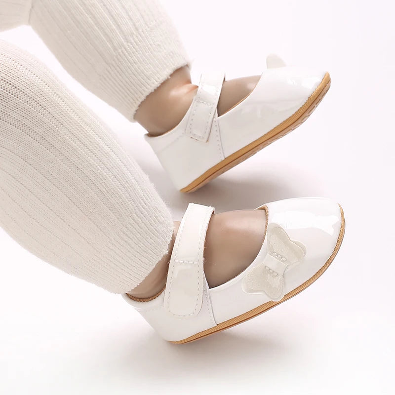 0-12 Months Baby Shoes PU Leather Shallow Mouth Single Shoe Bow Baby Walking Shoes Princess Shoes Baby Shoes