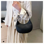 French handbag women bag semi-circular crescent single shoulder armpit bag fashionable commuting niche letter crossbody handbag