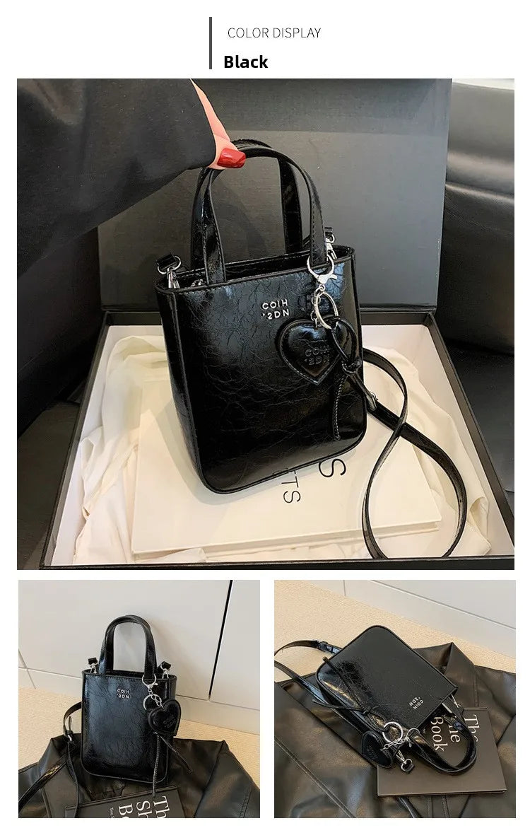 Korean Women Bag Silver Mini Small Square Bag Texture Vogue Versatile Shoulder Purses Crossbody Bag Lady Handbags