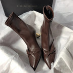 Modern Boots Patent Leather Designer Brand Luxury 2024 New Winter Ankel Boots Bow Wedding Party Dress Gladiator Women Shoes