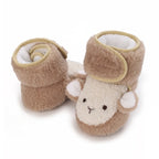 Cute Bear Baby Shoes Cartoon Soft Soled Snow Boots for Infant Boy Girl Autumn Winter Warm Thicken Plush Kids First Walkers 0-18M