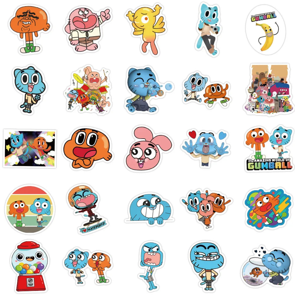 10/50PCS Funny Animation The Amazing World of Gumball Stickers Cute Personality Creative Doodle Decals Toys Gifts for Scrapbook