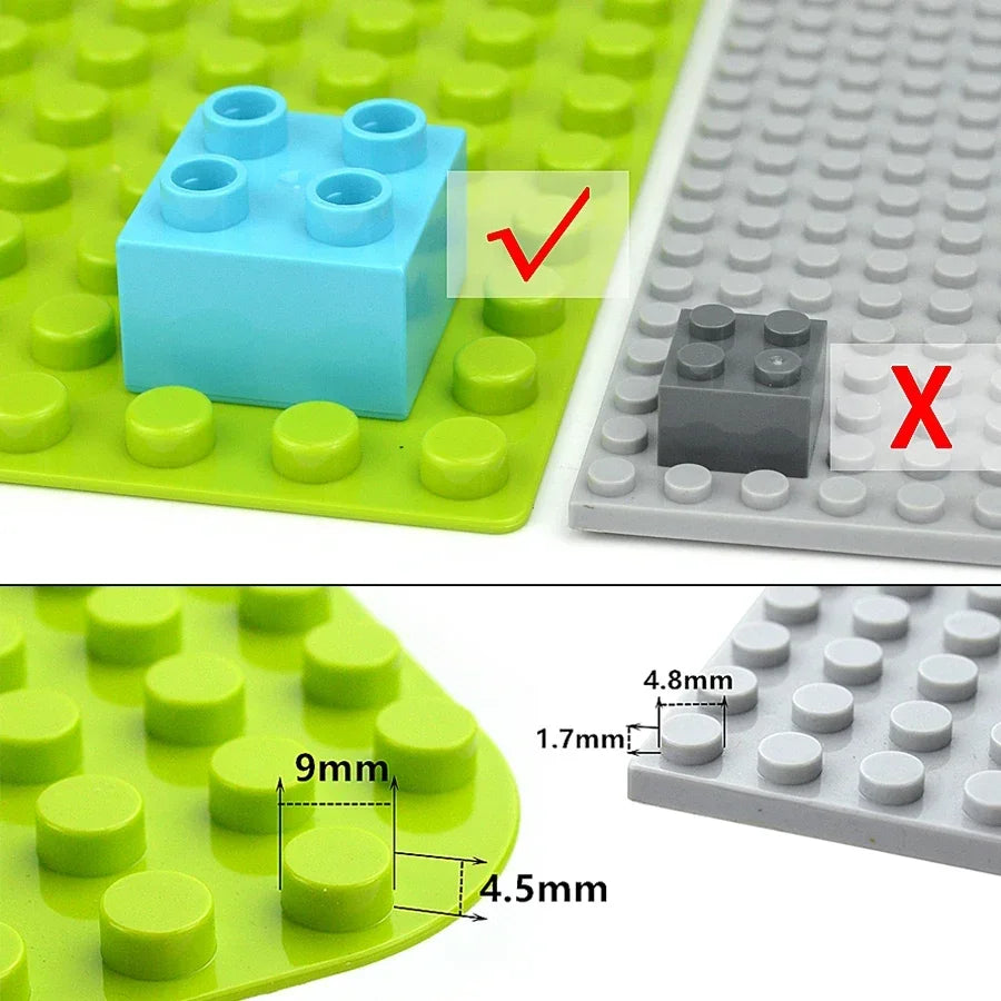DIY Big Size Bulk Bricks Creative Thick Building Blocks Educational Kid Toys Slope Thin Large Particles Compatible With Duploes