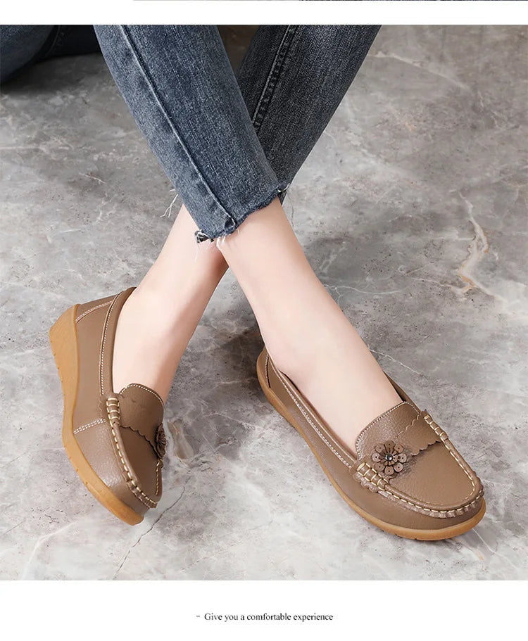 Fashion Genuine Leather Women Flats Tenis Shoes Woman Moccasins Women Shoe Footwear Women Shoes Retro Plus Size Female Footwear