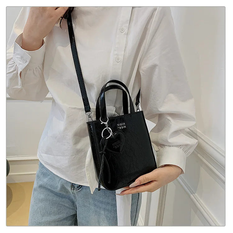 Korean Women Bag Silver Mini Small Square Bag Texture Vogue Versatile Shoulder Purses Crossbody Bag Lady Handbags