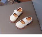 Girls Small Leather Shoes Size 23-36 Soft Bottom Leather Children's Single Shoes Beige Fashion Versatile Children's Baby Shoes