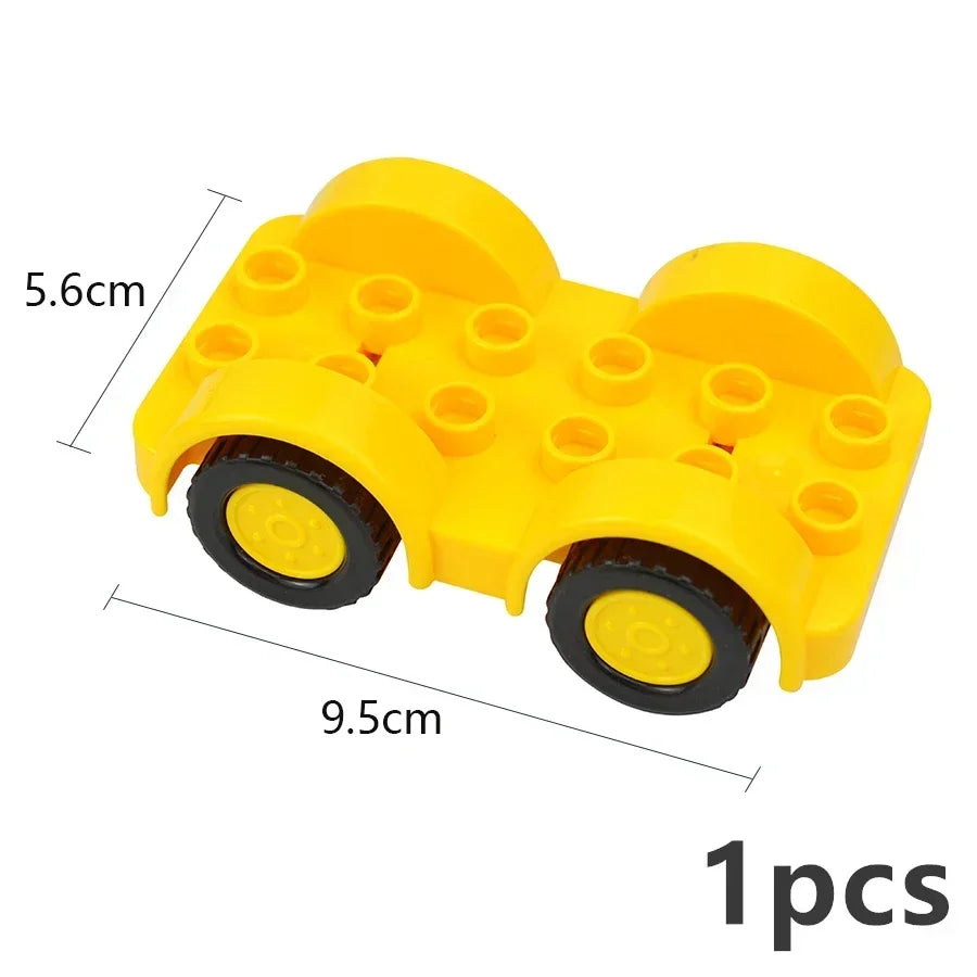 City View Large Building Bricks Wheel Bridge Big Size Track Bricks Train Straight Curved Switch Railway Compatible Duploes Toys