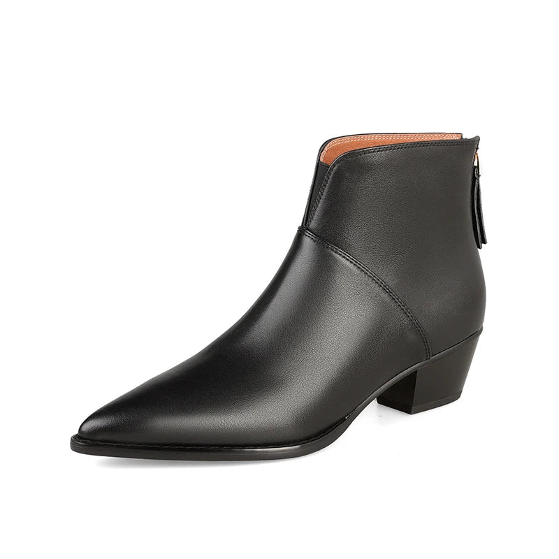 2024 New Autumn Winter Women Boots Fashion Pointed Toe Chelsea Boots for Women Ankle Boots Retro Ladies Women Shoes