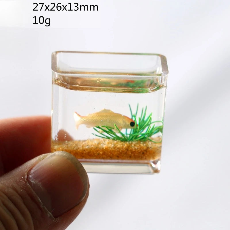 1pc Doll Aquarium Dollhouse Miniature Glass Fish Tank Bowl Aquarium Doll House Home Ornament Toys for Dollhouse Decor Toys
