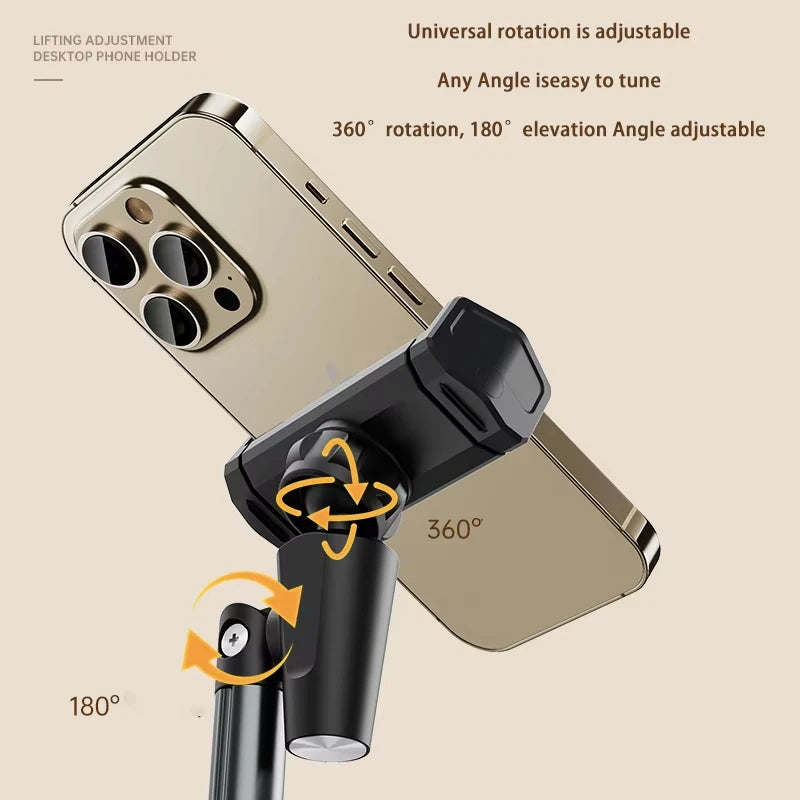 Cell Phone Stand Desk Phone Holder Height Angle Adjustable Aluminum Alloy Universal Phone Stand Office for iPhone 16Pro Max Plus