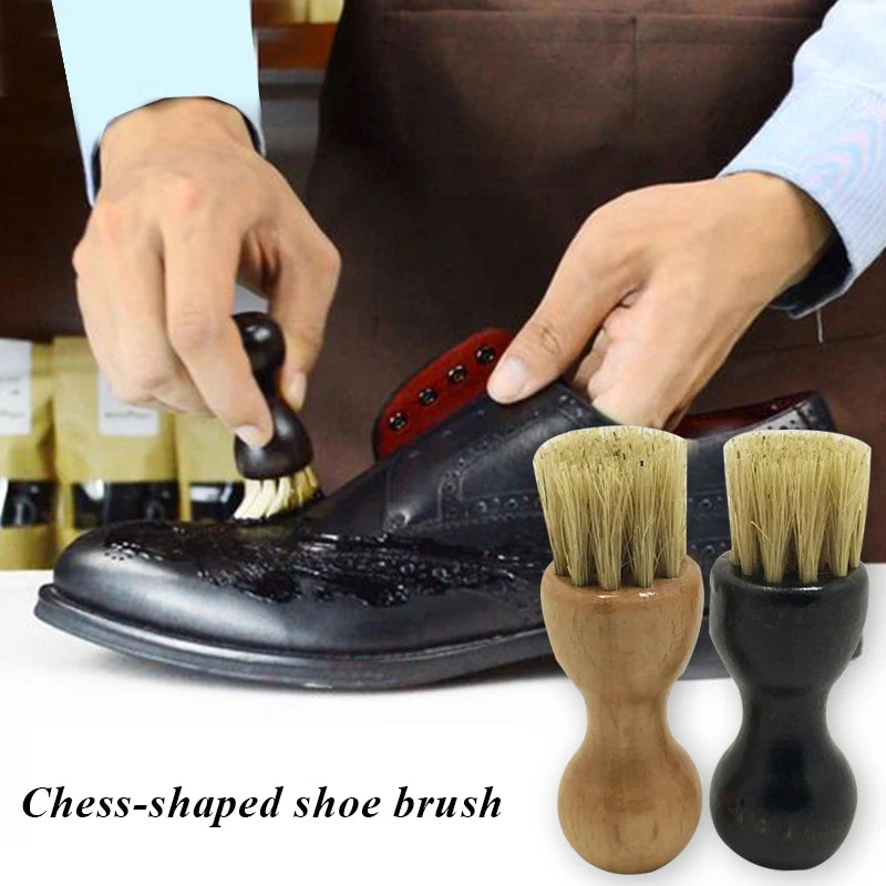 Mini Buffing Brush For Cleaning Shoes Hog Bristle Brushes Boot Shoes Cleaner Leather Shoes Supplies Gourd Brush Home Clean Tool