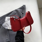 Small Cute Underarm Shoulder Bags for Women 2024 Trend Design Leather Handbags and Purses Y2K Silver Red Hand Bag Women Bag