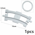 Big Size Track Bricks Train Straight Curved Switch Railway City View  Large Building Bricks Wheel Bridge Toys Compatible Duploes