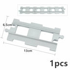 Big Size Track Bricks Train Straight Curved Switch Railway City View  Large Building Bricks Wheel Bridge Toys Compatible Duploes