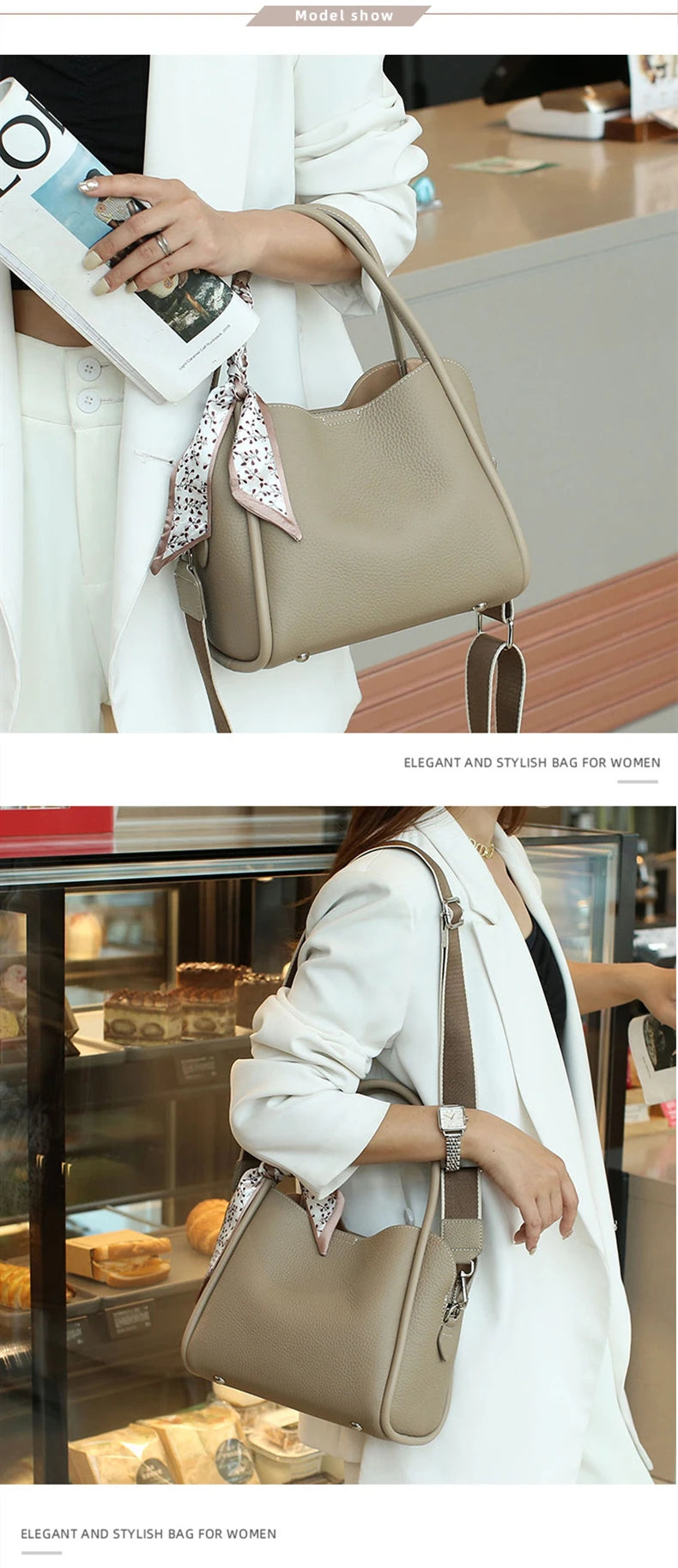 YANATARI Female genuine cow leather bag for women bag blue Handbag New Crossbody Bucket Bag luxury Shoulder bag tote bag medium