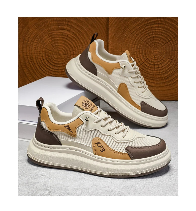 casual shoes fashion men's four season breathable comfortable outdoor thick sole anti slip wear-resistant versatile casual shoes