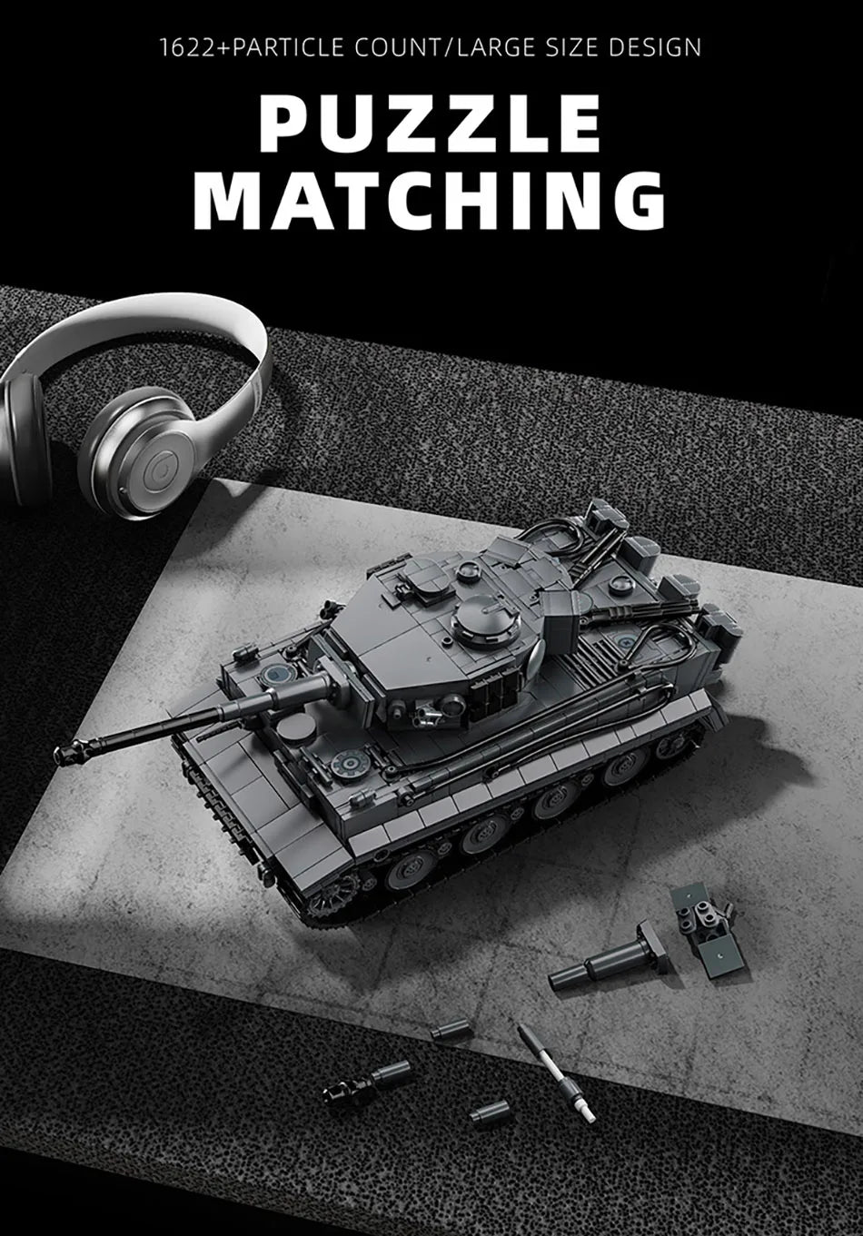WW2 Military 1/28 Scale Franz Staudegger Tiger Heavy Tank Building Blocks Set War World 2 Tiger Tanks Model Toys For Boys Gifts