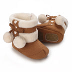 Baby Shoes With Soft Soles For Warmth 0-12 Months Old Baby Cotton Winter Socks and Shoes With Fleece Before Learning To Walk